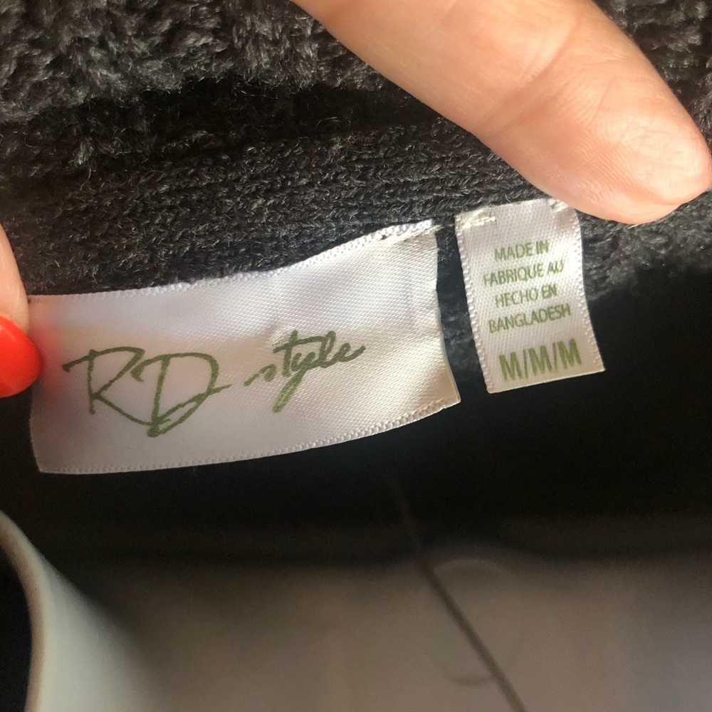 RD Style black long sleeve cowlneck sweater size M - Picture 2 of 10